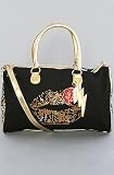Betsey Johnson The Overnighter in Black Blingin' Lips,Bags (Handbags/Totes) for Women