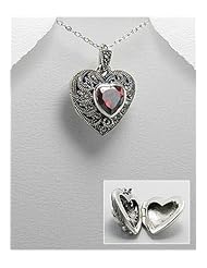 Heart CZ Pendant Necklace In 92.5 Sterling Silver
