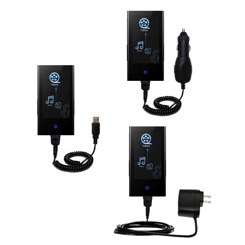 Deluxe Kit for the Samsung YP-P2QB includes a USB cable with Car and Wall Charger - Gomadic Brand w/ TipExchange Technology