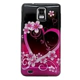 Hard Snap-on Shield With PINK HEART FLOWERS LOVE Design Faceplate Cover Sle ....