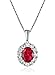Amazon Collection Sterling Silver Created White Sapphire Pendant Necklace, 18