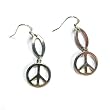 Elegant Rhodium Peace Sign Dangle Earrings