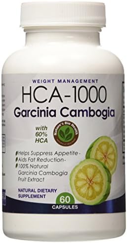 HCA-1000 Garcinia Cambogia Premium Fruit Extract(1000mg) - Supports Natural Weight Management - Appetite Control - Inhibits Fat Production - 60 Pure Gel Capsules (60% HCA) - Highest Quality - Improve Health - Look Great - 100% Satisfaction Guarantee