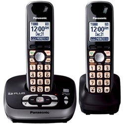 Panasonic KX-TG4032B DECT 6.0 Plus Digital Expandable Cordless Phone with Talking Caller ID and Digital Answering System - 2 Handset Pack