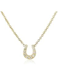 Zoe Chicco "Lucky in Love" 14k White Diamond Tiny Horseshoe Necklace