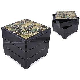 Lacquer Three tier Jubako box Bamboo
