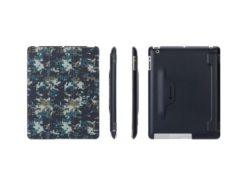 Griffin Blue/ Grey Pixelcrash IntelliCase Folio, iPad 2, 3, and 4th Gen - Stand and folio case with back shell