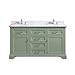61 in. Double Sink Vanity in Basil Green Finish