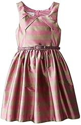 Girls  Tiered Polyester Striped Print  Dress With Ruffles