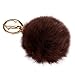 Shensee Rabbit Fur Ball Keychain Bag Plush Car Key Ring Car Key Pendant (Brown)
