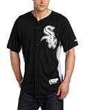MLB Men's Chicago White Sox Short Sleeve Authentic Button Front Cool Base Batting Practice Jersey (Black/Silver, X-Large)