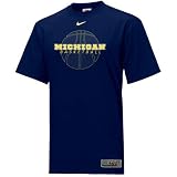 Nike - Nike Michigan Wolverines Navy Blue Basketball T-shirt