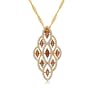 Garnet Pendant W/ Diamond 14K Gold Ladies Marquise New