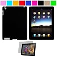 Premium Rubberized Protective Soft Silicone Skin Cover Case for Verizon Wireless New Apple iPad 2 (16GB, 32GB 64GB) 2nd Generation and AT&T Apple iPad 2nd Generation iPad 2 Wireless Tablet + Anti-Glare Clear Screen Protector for Apple iPad 2 Tablet
