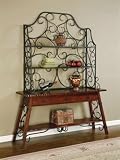 Powell La Questa Antique Black/Bronze Baker's Rack Hutch