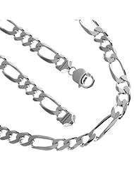 925 Solid Sterling Silver Figaro Chain 20 Inches 3.6 mm 11.9 Grams