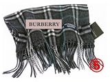 Burberry Grey 100% Cashmere Scarf