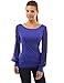PattyBoutik Women's Chiffon Slit Bishop Long Sleeve Blouse