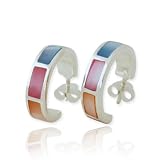 Sterling Silver Multi Colored Mother of Pearl Shell Hoop Earrings 41z5%2BmZ2XiL. SL160 Sterling Silver Multi Colored Mother of Pearl Shell Hoop Earrings