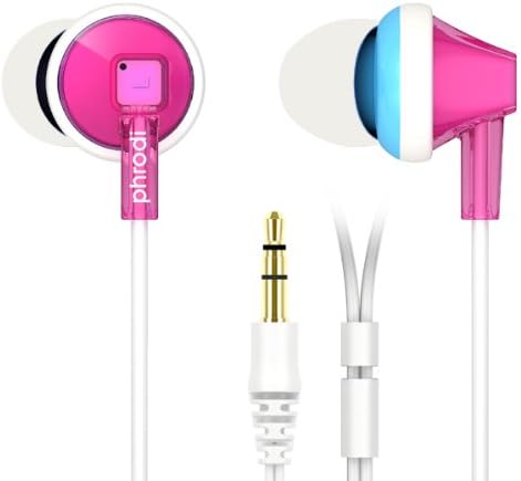 Superproducts In Ear Earbud Earphones wired, Noise Isolating, Ergonomic Comfort-Fit, No Mic Earbuds for iPhone, iPad, iPod, Samsung, etc (Pod-747 Pink)