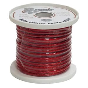 Pyramid RPR825 8 Gauge Clear Red Power Wire 25 Feet OFC