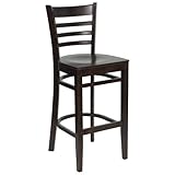 HERCULES Ladder Back Wood Bar Stool with Walnut Finish - XU-DGW0005BARLAD-W ....