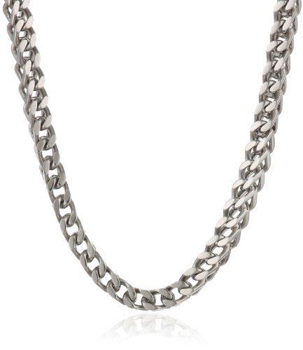 Men's Stainless Steel 4mm Foxtail Chain Necklace, 22"