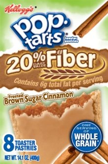 Kellogg's Pop-Tarts 20% Daily Value Fiber - Frosted Brown Sugar Cinnamon, 8 count box (Pack of 6)