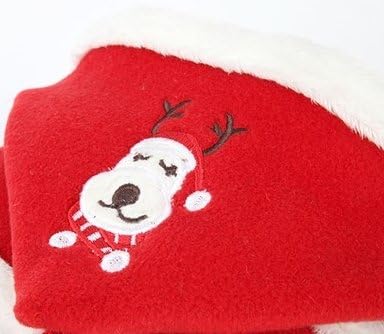 Puppia Rudolph RED Metallic Plaid Plush Choke-Free, Fur Lined Hooded Halter Harness (Includes Puppia Life Smart Tag) in Size Large (Chest 18.9-26", Neck 15")