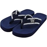 MLB Milwaukee Brewers Unisex Basic Flip Flops - Navy Blue (Medium)