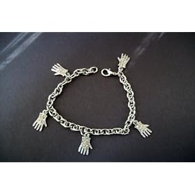 rhinestone glove charm bracelet (mini rhinestone gloves)