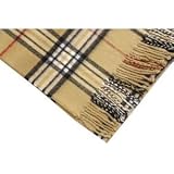 Tan/Camel Color Plaid Tartan Designer Inspired 100% Cashmere Wool Scarf Made in Scotland