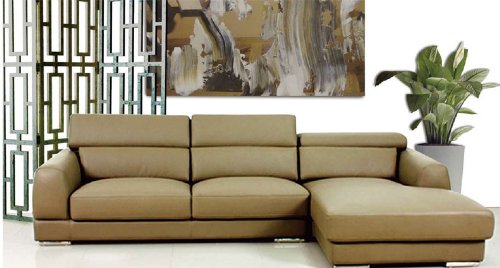 2pc Contemporary Modern Sectional Leather Sofa 