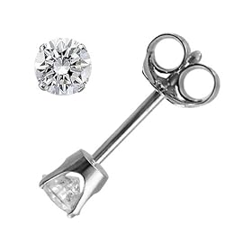 Buy 1 4 Carat (ctw) Solitaire Stud Diamond Earrings in 14K White Gold by MyJewelryBox.com