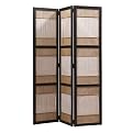 3 Panel Wood Bamboo Nest Screen - Mahogany