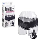 Love Rider Self Pleasurizer Naughty Knickers with Vibrating Dildo Black