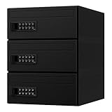 ナスタ:D-ALL　集合郵便受箱（屋内仕様）3戸用　前入前出 KS-MB6001P-3PK-BK