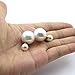 Carejoy® 1 Pair White- Charming Double Artificial Bead Earring Ear Ring Ear Stud Decoration
