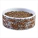 LEOPARD PRINT CERAMIC DOG BOWL