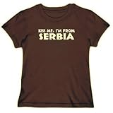 T-Shirt Womens Brown   KISS ME, I'M FROM Serbia   ulo no encontrado Large