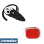 Wireless Bluetooth Handsfree Headset + Premium Unviersal Bluetooth Headset Pouch Carrying Case - 10 Color Available for Nokia N75, 5300 XpressMusic, 6315i, 2365i, 2366i, 2865i, 6126, 6131, 6133, 6103, 6102i, 6165i, E62, E61, 6265i, 8801, 8800, 6682, 6681, 9300, 9300i, 6651, 6255i, 6256i, N-Gage QD, 7610, 6620, 6820, 6820i, 6230, 3589i, 3587i, 3660, 3620 (Red)