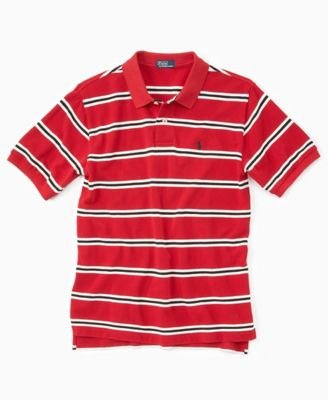 Polo Ralph Lauren Boys Mesh Short-Sleeve Striped Polo