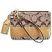 Coach Signature Patent Stripe Wristlet Case Bag 41637 Camel