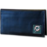 NFL Miami Dolphins Deluxe Leather Checkbook Cover