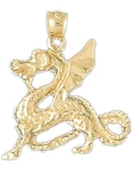 Dazzlers Solid 14 karats gold Dragon Charm Pendant Available in three colors from jewelsberry (weights: 3.9 grams only)