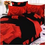 Night Rose Duvet Cover Bedding Set Size: Twin