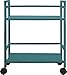 Altra Marshall 2 Shelf Metal Rolling Utility Cart, Teal