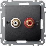 Merten MEG4350-0414 Steckdose f&uuml;r Audio Anschluss, anthrazit, System M