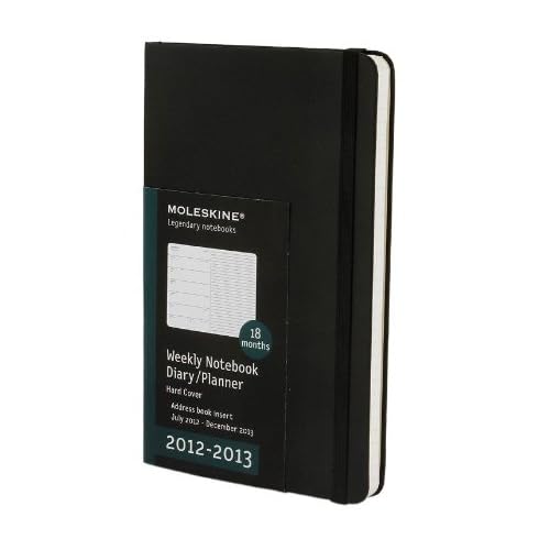 Moleskine 2013 18 Month Weekly Notebook Planner Black Hard Cover Large (18 Month Diary)