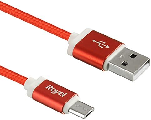 Recomfit® Cotton Braided Micro USB 2.0 Cable -- a Male to B Charging Data Sync Cable for Samsung Htc Motorola Nokia Lg Sony Blackberry and Many More.(3.3 Ft / 1m , Red)